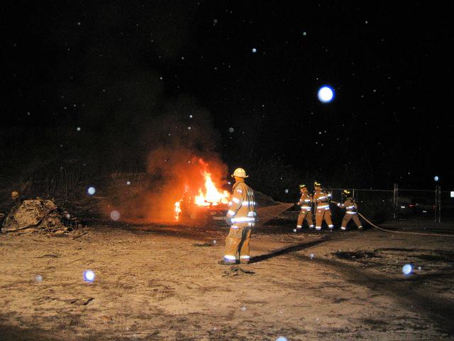Car Fire Drill, Highway Garage